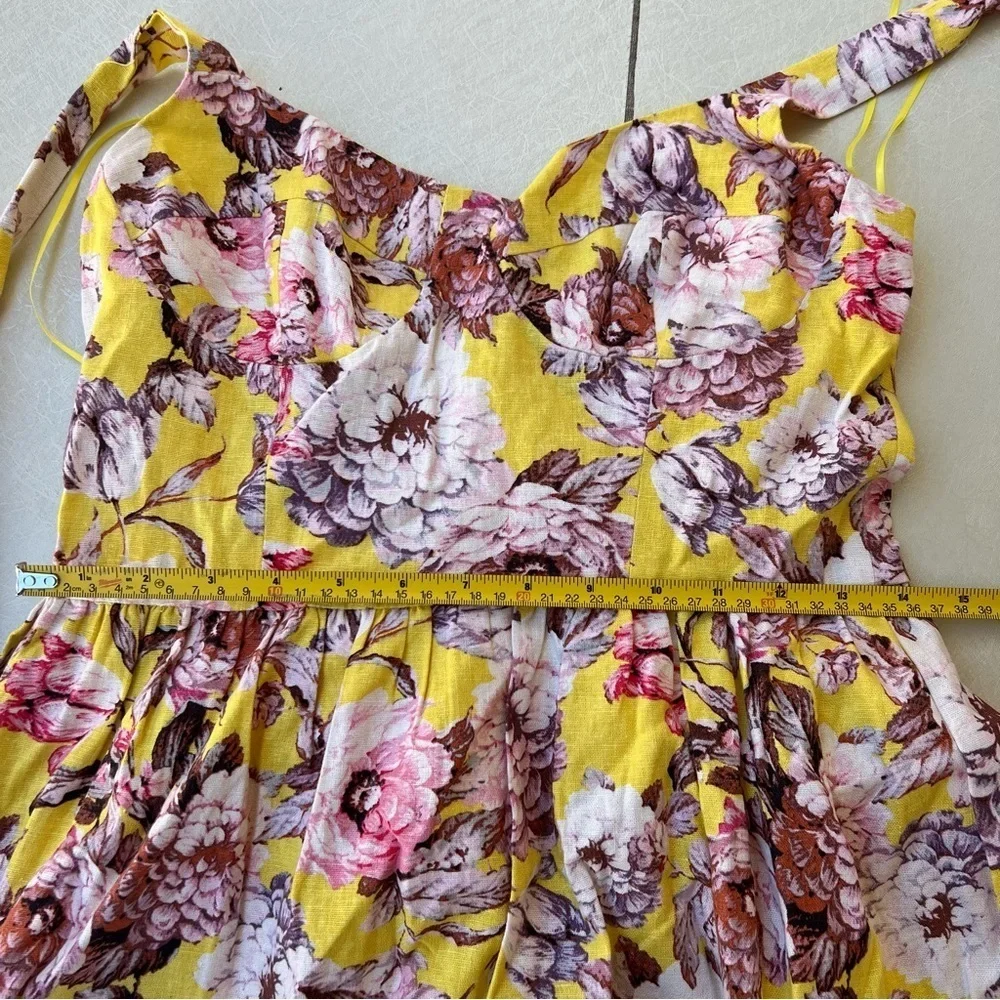 Bardot Labella Yellow Floral Midi Dress Women’s Size Small - Picture 7 of 11